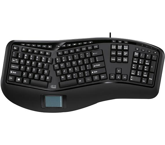 Adesso AKB-450UB/ drátová klávesnice/ multimedia/ ergonomická /touchpad/ USB/ černá/ US layout