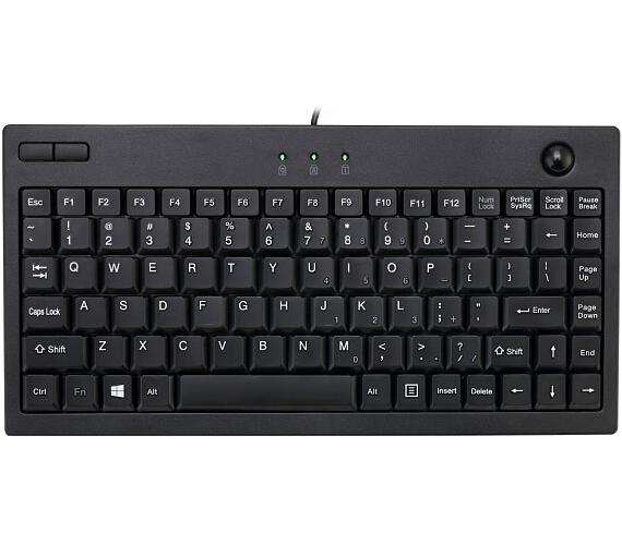 Adesso AKB-310UB/ drátová klávesnice/ mini/ trackball/ USB/ černá/ US layout