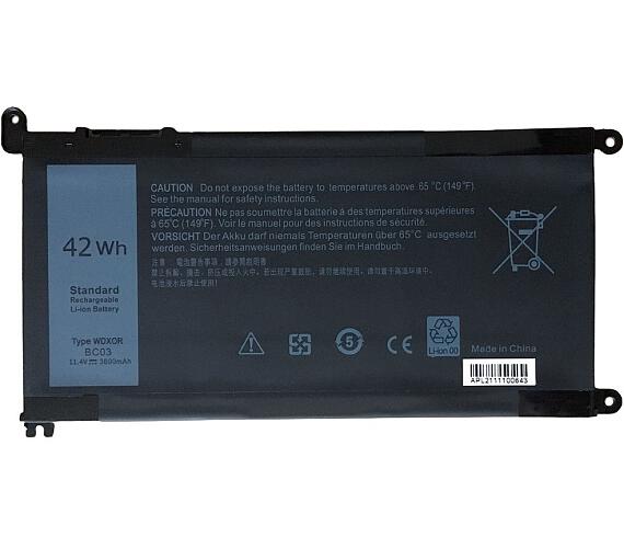 TRX baterie WDX0R/ 11.4V/ 3600 mAh/ Li-Ion/ Dell Inspiron 5368 5378 5379 5482 5565 5567 5568 5570 7560/ neoriginální (TRX-WDX0R)