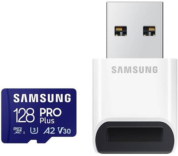 Samsung samsung/micro SDXC/128GB/USB 3.0/USB-A/Class 10/+ Adaptér/Modrá (MB-MD128SB/WW)