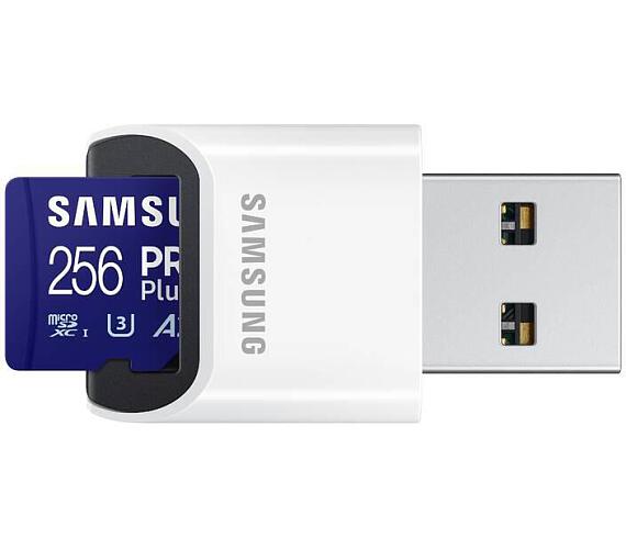 Samsung samsung/micro SDXC / 256GB / 180MBps / USB 3.0/USB-A/Class 10/+ Adaptér/Modrá (MB-MD256SB/WW)