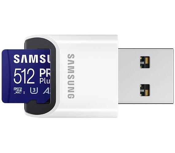 Samsung samsung/micro SDXC / 512GB / 180MBps / USB 3.0/USB-A/Class 10/+ Adaptér/Modrá (MB-MD512SB/WW) + DOPRAVA ZDARMA