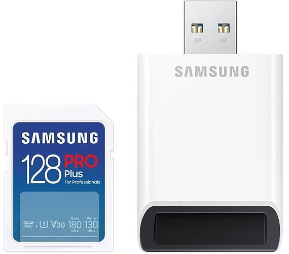 Samsung samsung / SDXC / 128GB / 180MBps / USB 3.0/USB-A/Class 10/+ Adaptér/Modrá (MB-SD128SB/WW)