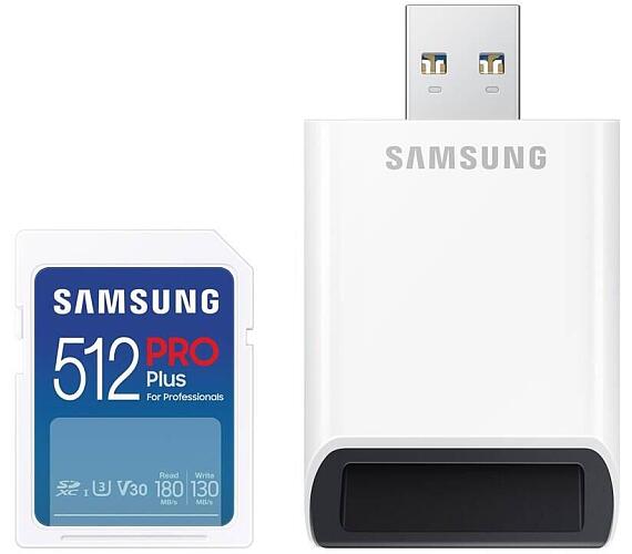 Samsung samsung / SDXC / 512GB / 180MBps / USB 3.0/USB-A/Class 10/+ Adaptér/Modrá (MB-SD512SB/WW) + DOPRAVA ZDARMA