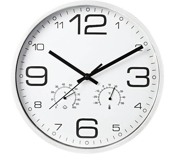 Segnale Nástěnné hodiny s teploměrem a vlhkoměrem 30 cm bílý rám KO-837362210