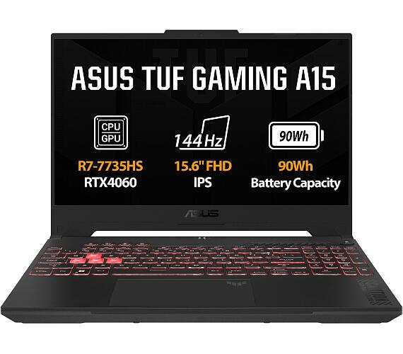 Asus ASUS TUF Gaming A15 / FA507NV / R7-7735HS / 15,6" / FHD / 16GB / 1TB SSD/RTX 4060/W11H/Gray/2R (FA507NV-LP061W)