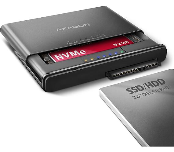 Axagon AXAGON ADSA-CC USB-C 10Gbps - NVMe M.2 SSD & SATA 2.5"/3.5" SSD/HDD CLONE MASTER 2 + DOPRAVA ZDARMA