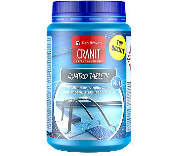 Multifunkční tablety pro chlorovou dezinfekci bazénové vody CRANIT Quatro 4v1 1kg DEN BRAVEN
