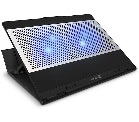 Connect IT FrostBlast chladicí podložka pod notebook s modrým podsvícením
