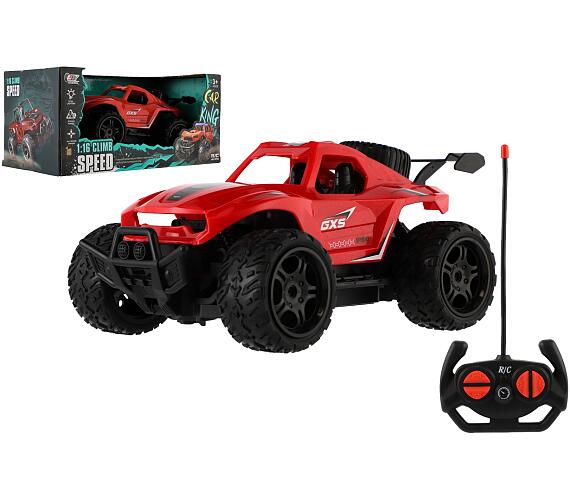 Teddies Auto RC buggy terénní červené 23cm plast 27MHz na baterie se světlem v krabici 30x14x16cm