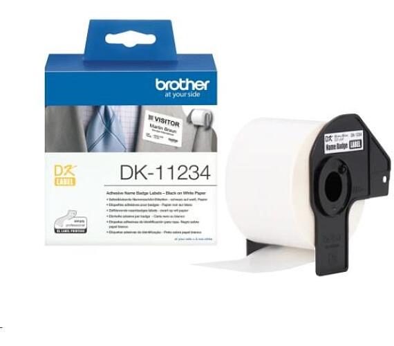 Brother DK-11234 -Originální samolepicí štítek na oděv - černý tisk na bílém podkladu