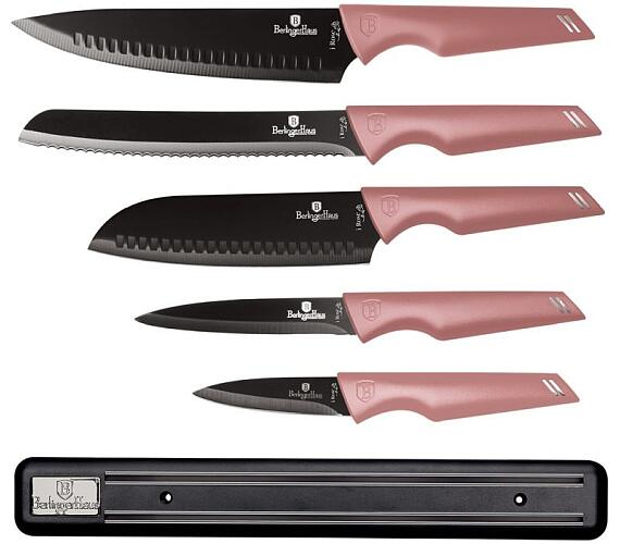 BerlingerHaus Sada nožů s magnetickým držákem 6 ks I-Rose Edition BH-2700