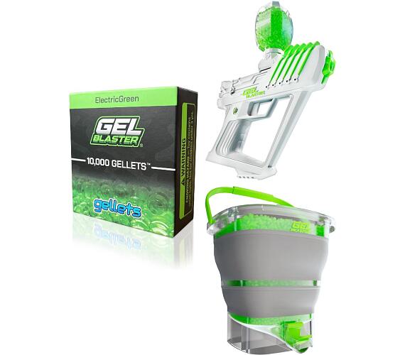 Gel Blaster Surge + Vodní kuličky Gel Blaster Gellets - Electric Green 10k + Nádoba na kuličky Gel Blaster Gellet Depot