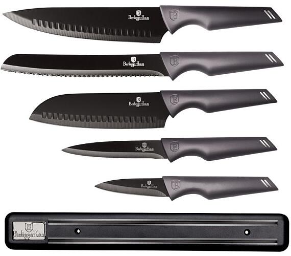 BerlingerHaus Sada nožů s nepřilnavým povrchem 6 ks ECarbon Pro Edition s magnetickým držákem BH-2701