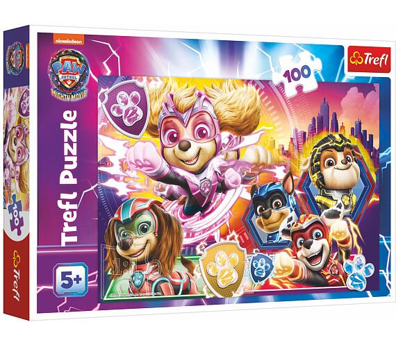 TREFL Puzzle Seznamte se s mocnými štěňaty Paw Patrol/Tlapková patrola 100 dílků 41x27,5cm v krab. 29x19cm