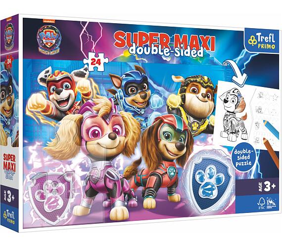 TREFL Puzzle SUPER MAXI oboustranné Psí tým v akci Tlapková patrola/Paw patrol 24 dílků v krab. 40x27x6cm