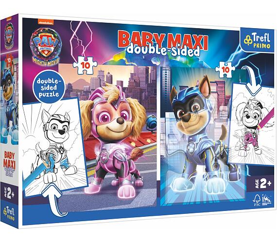 TREFL Puzzle MAXI oboustranné 2x10 dílků Hrdinští psi Tlapková patrola/Paw patrol v krab. 40x27x6cm 24m+