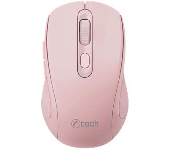 C-Tech c-TECH WLM-12PK/Ergonomická/Optická/Pro praváky/Bezdrátová USB + Bluetooth/Růžová