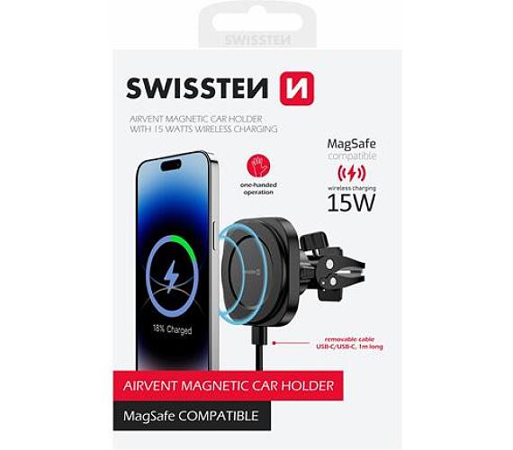 Swissten MAGSTICK COMPACT S BEZDRÁTOVÝM NABÍJENÍM 15W/7,5W (kompatibilní s MagSafe)