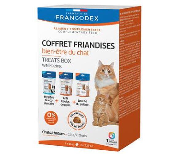 FRANCODEX Pochoutka Box Well-being pro kočky 3x65g