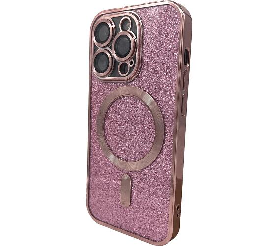 Silikonové TPU pouzdro Mag Glitter Chrome pro iPhone 14 Pro růžové CPA