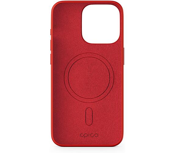 Epico Mag+ Silicone Case for iPhone 15 Pro Max -MagSafe compatible - tmavě červená