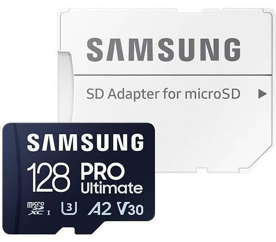 Samsung paměťová karta 128GB PRO Ultimate CL10 Micro SDXC Grade 3 (č/z: až 200/130MBs) + SD Adaptér (MB-MY128SA/WW)