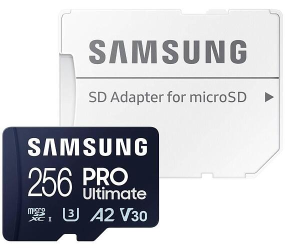 Samsung paměťová karta 256GB PRO Ultimate CL10 Micro SDXC Grade 3 (č/z: až 200/130MBs) + SD Adaptér (MB-MY256SA/WW)