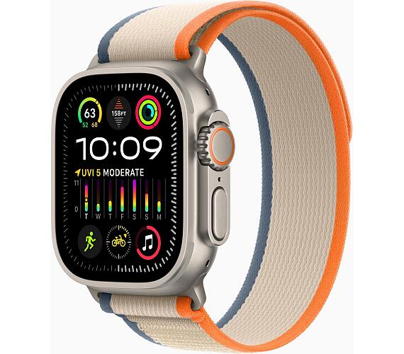 Apple Watch Ultra 2/49mm/Titan/Sport Band/Orange-Beige Trail/-S/M (MRF13CS/A)