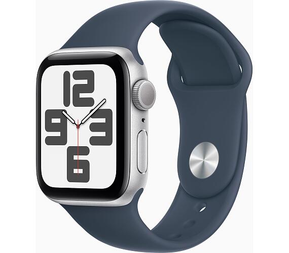 Apple Watch SE/40mm/Silver/Sport Band/Storm Blue/-S/M (MRE13QC/A)