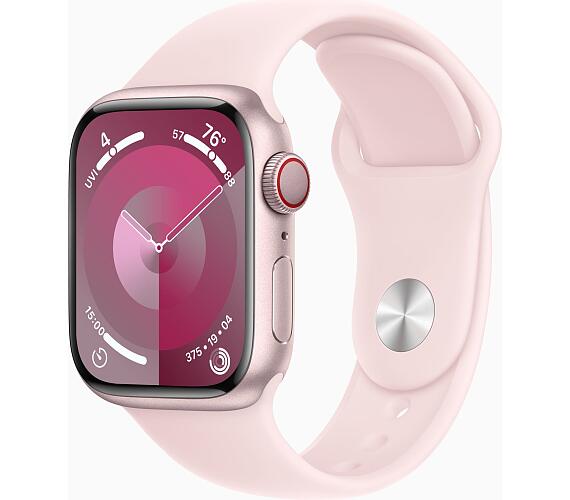 Apple Watch S9 Cell/41mm/Pink/Sport Band/Light Pink/-S/M (MRHY3QC/A)