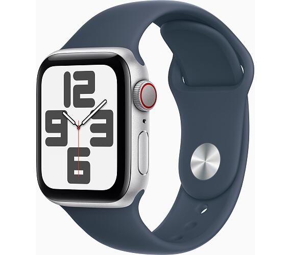 Apple Watch SE Cell / 40mm / Silver / Sport Band/Storm Blue/-M/L (MRGM3QC/A)