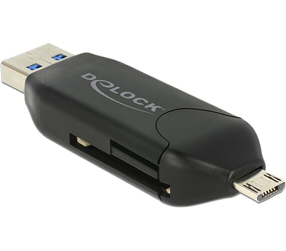 DeLOCK Micro USB OTG čtečka karet + USB 3.0 A male (91734)
