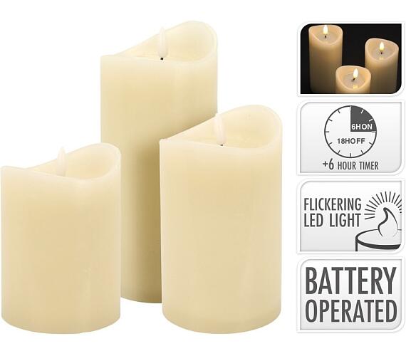 Homestyling LED svíčka sada 3 ks slonová kost KO-AX5432320
