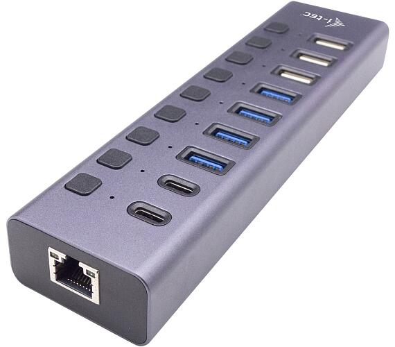 I-TEC datový a nabíjecí HUB USB 3.0/USB-C/ 9x port/ LAN + Power Adapter 60W (CACHARGEHUB9LAN)
