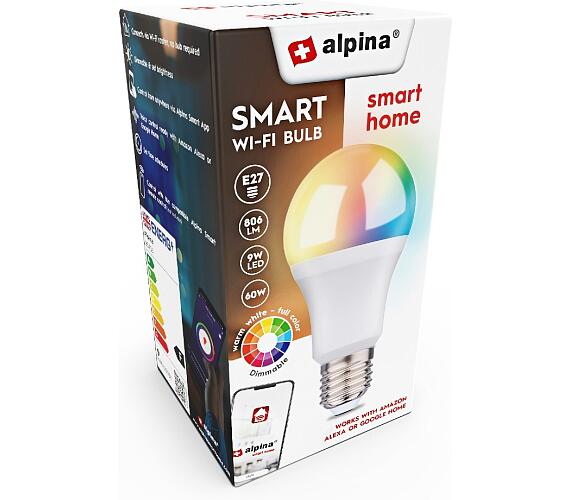 Alpina Chytrá žárovka LED RGB WIFI bílá + barevná E27ED-225433 ALPINA-NK