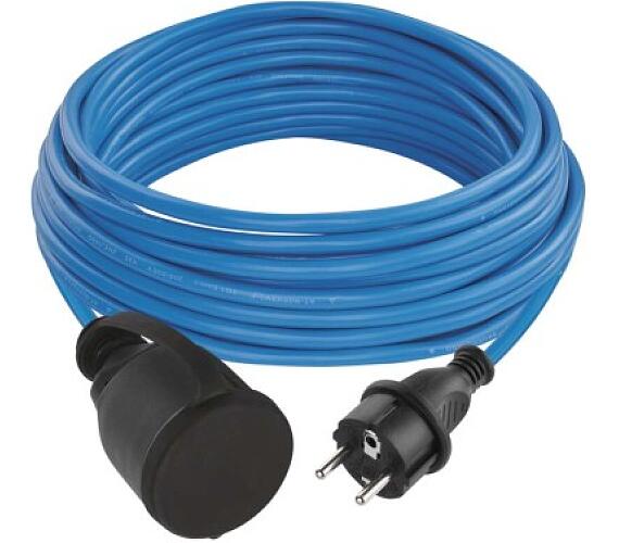 Emos počasí odolný prodlužovací kabel 10 m / 1 zásuvka / modrý / silikon / 230 V / 1,5 mm2 (P01410W)