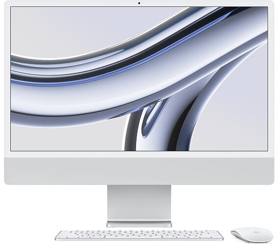 Apple iMac 24/23,5"/4480 x 2520/M3/8GB/256GB SSD / M3 / Sonoma / Silver / 1R (MQR93CZ/A) + DOPRAVA ZDARMA