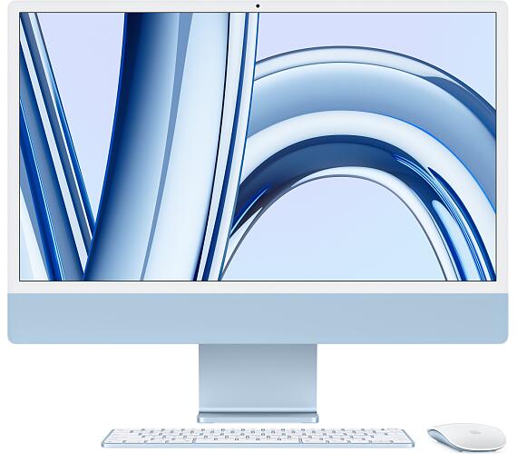Apple iMac 24/23,5"/4480 x 2520/M3/8GB/256GB SSD / M3 / Sonoma / Blue / 1R (MQRQ3CZ/A) + DOPRAVA ZDARMA