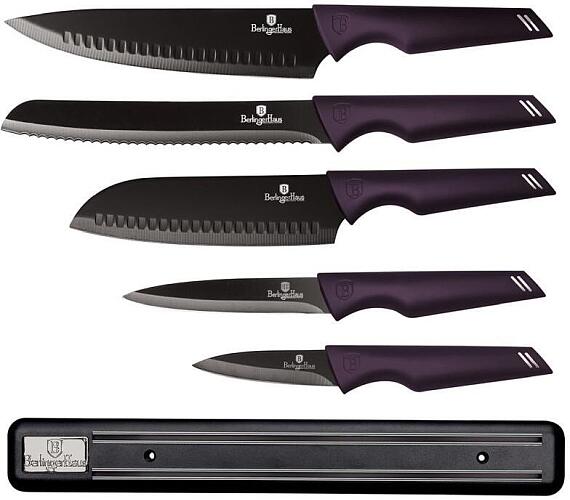 BerlingerHaus Sada nožů s magnetickým držákem 6 ks Purple Eclipse Collection BH-2702