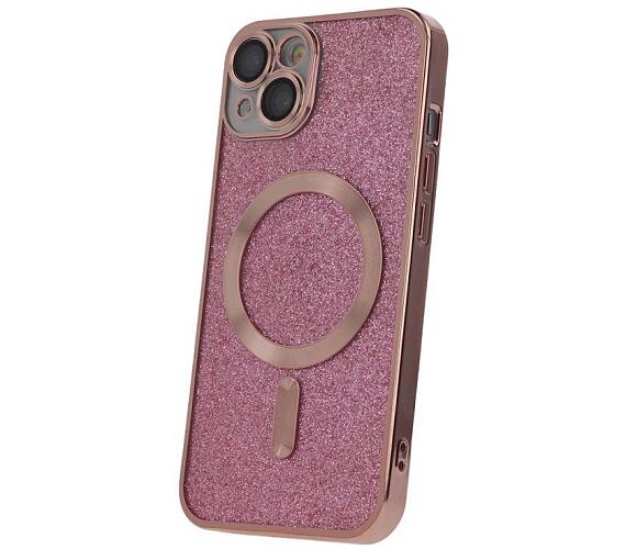 Silikonové TPU pouzdro Mag Glitter Chrome pro iPhone 15 růžové CPA