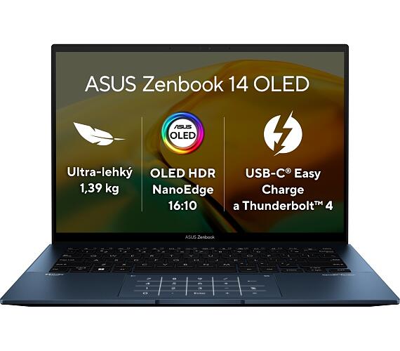 Asus ASUS Zenbook 14 OLED / UX3402VA / i7-13700H / 14" / 2880x1800 / 16GB / 1TB SSD/Iris Xe/W11H/Blue/2R (UX3402VA-OLED465W)