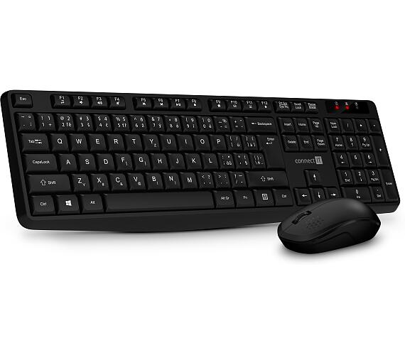 Connect IT OfficeBase Wireless Combo bezdrátová černá klávesnice + myš