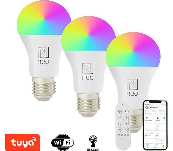 IMMAX NEO LITE sada 3x Smart žárovka LED E27 9W RGB+CCT,stmívatelná