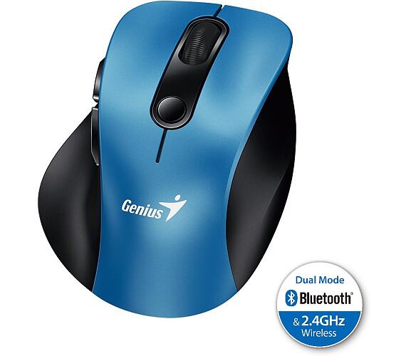 Genius Ergo 9000S Blue/ duální Bluetooth + 2,4GHz/ 2400 dpi/ bezdrátová/ tichá/ modrá (31030038401)