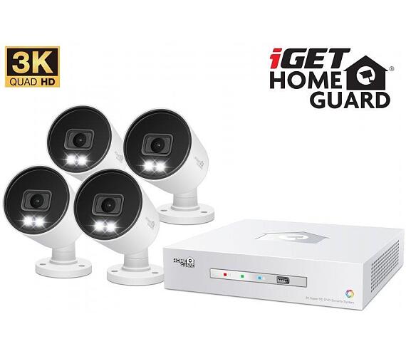 iGET HOMEGUARD HGDVK83304 - CCTV kamerový systém 3K DVR 8CH + 4x kamera s LED a zvukem + DOPRAVA ZDARMA
