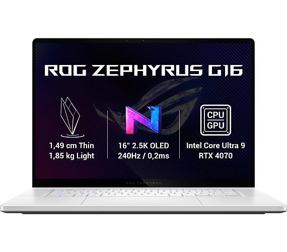 Asus ASUS ROG Zephyrus G16 / GU605MZ / U9-185H / 16" / 2560x1600 / 32GB / 1TB SSD/RTX 4070/W11H/White/2R (GU605MI-NEBULA043W) + DOPRAVA ZDARMA