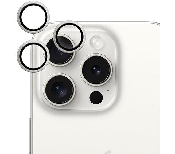 Epico ochranné sklo zadního fotoaparátu pro Apple iPhone 15 Pro/15 Pro Max stříbrné