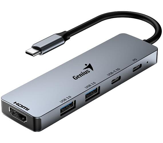 Genius hub UH-500/ USB-C na HDMI/ 2x USB3.0/ USB-C/ 100W PD/ šedý (31240003400)