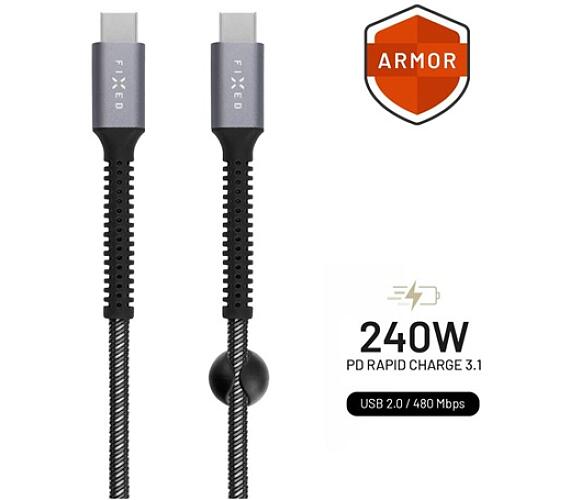 FIXED kabel USB-C/C 1.2m FIXDA-CC12-GR